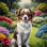 White Brown Mix Breed Dog Portrait Paintings