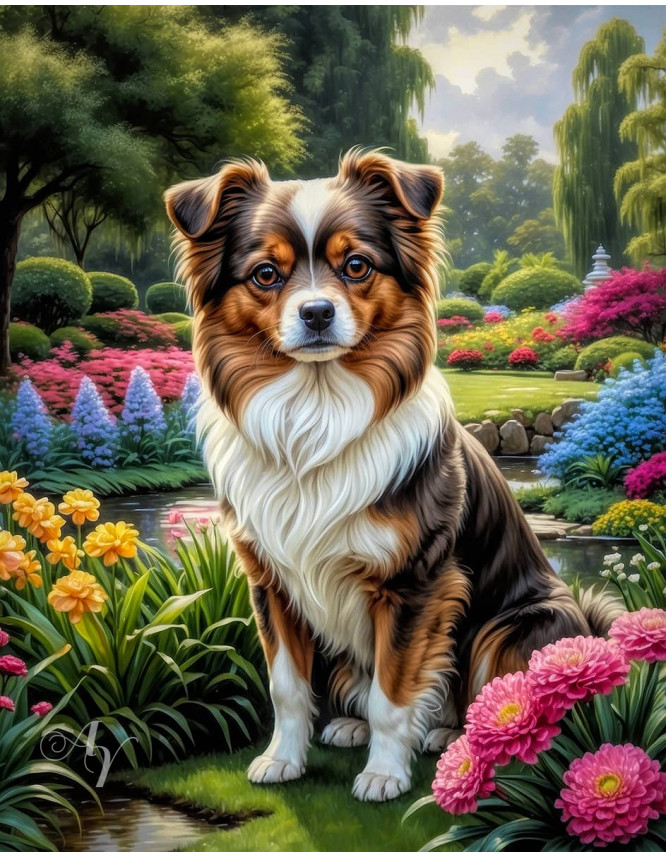 White Brown Mix Breed Dog Portrait Paintings White Brown Mix Breed Dog Portrait Paintings