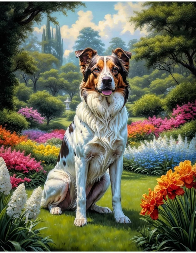 White Brown Mix Breed Dog Portrait Paintings White Brown Mix Breed Dog Portrait Paintings
