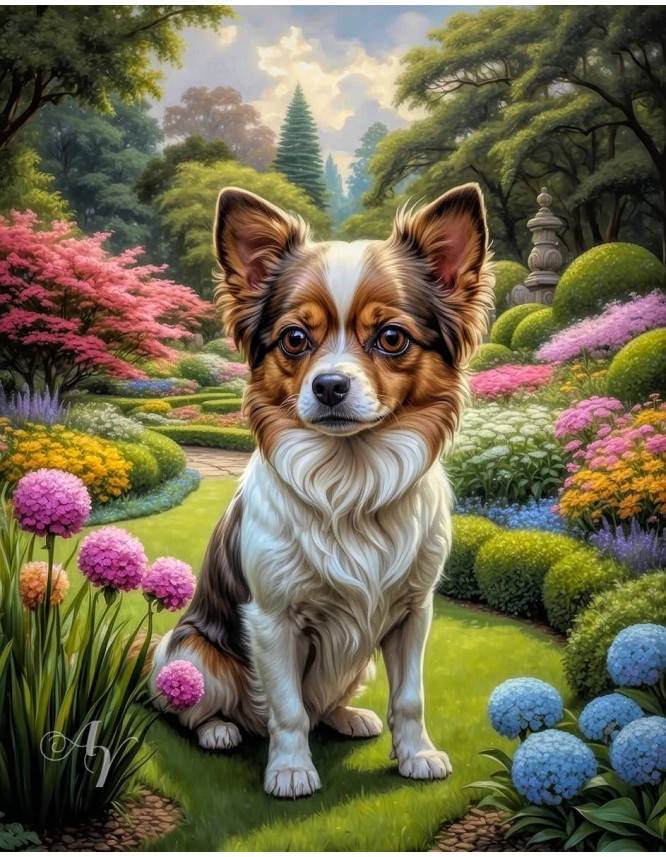 White Brown Mix Breed Dog Portrait Paintings White Brown Mix Breed Dog Portrait Paintings
