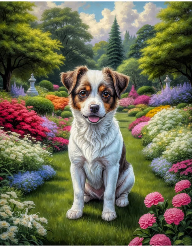 White Brown Mix Breed Dog Portrait Paintings White Brown Mix Breed Dog Portrait Paintings