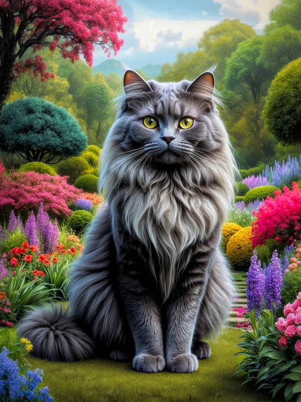 Angora Cat Portrait Paintings