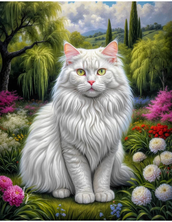 Angora Cat Portrait Paintings Angora Cat Portrait Paintings