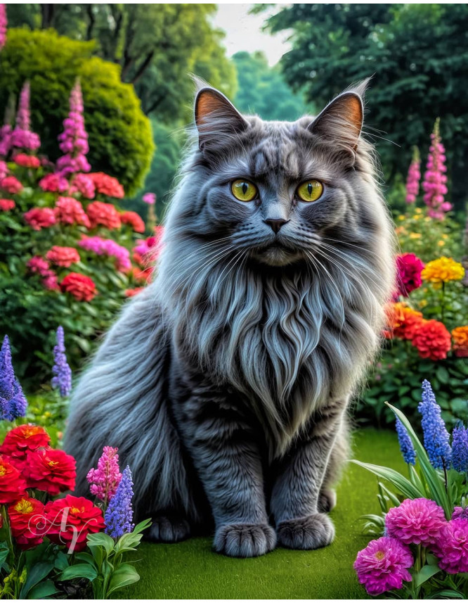 Angora Cat Portrait Paintings