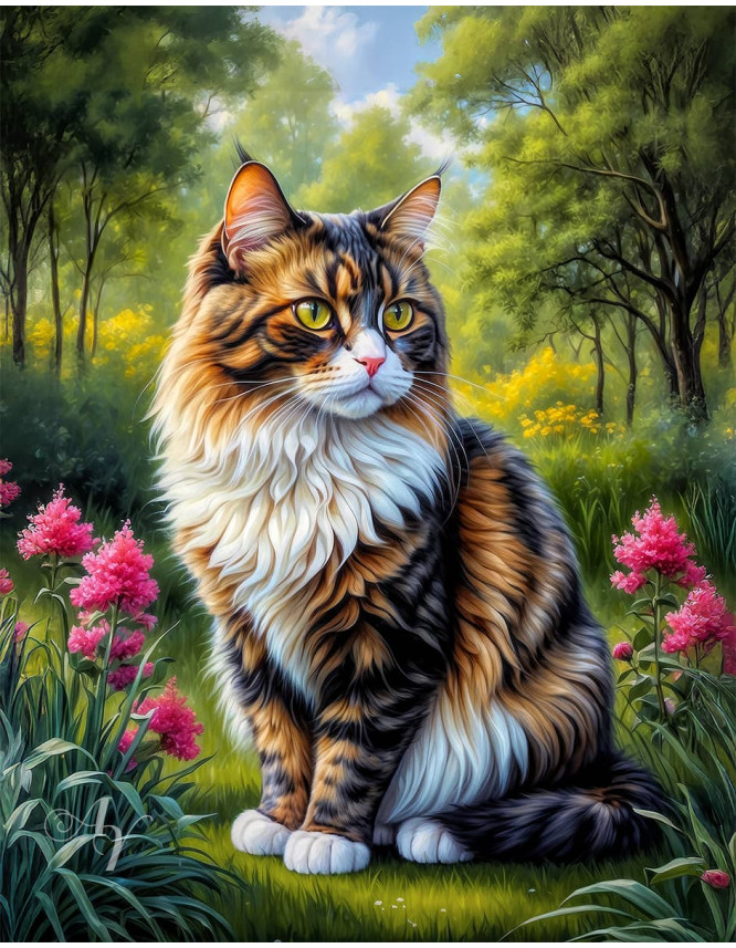 Angora Cat Portrait Paintings