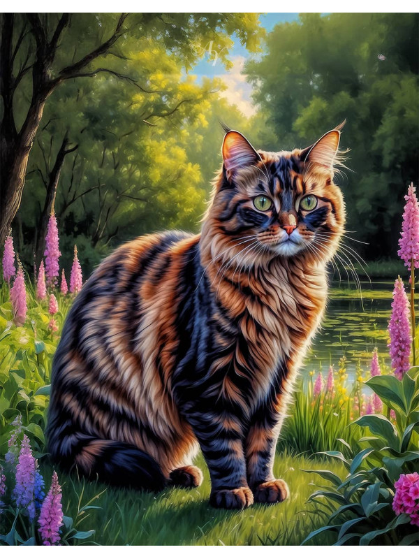 Angora Cat and Kitten Portrait Paintings