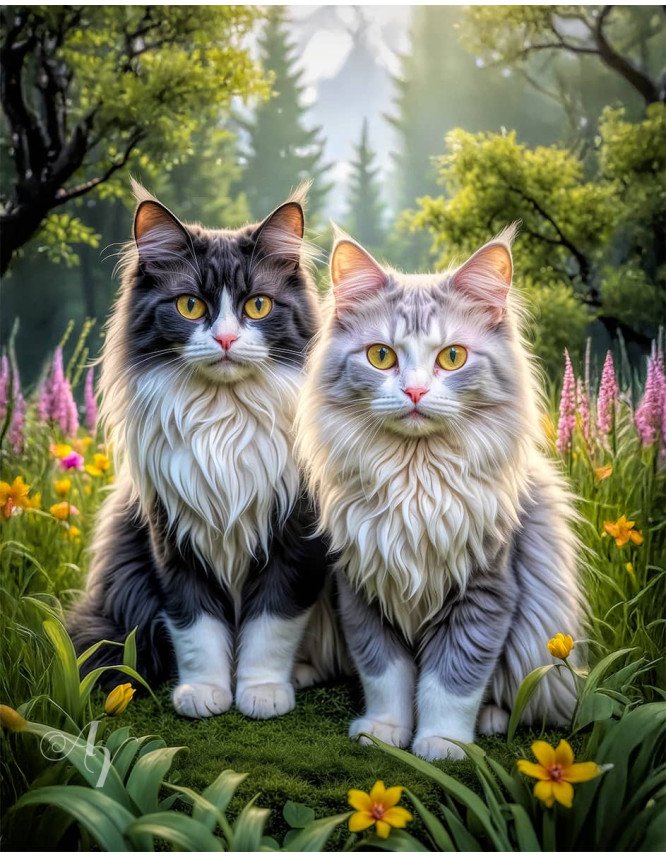 Angora Cat Portrait Paintings Angora Cat Portrait Paintings