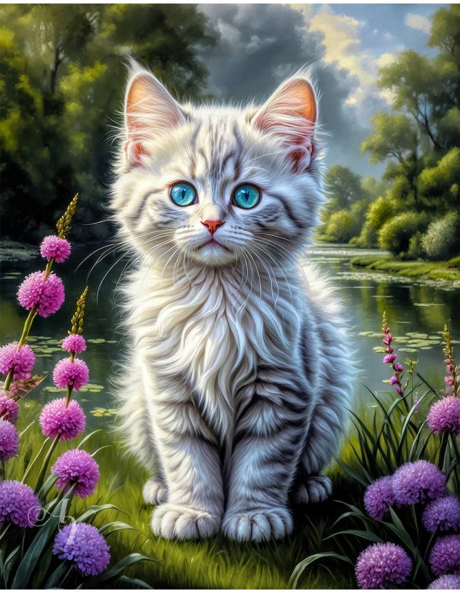 Angora Cat Portrait Paintings Angora Cat Portrait Paintings