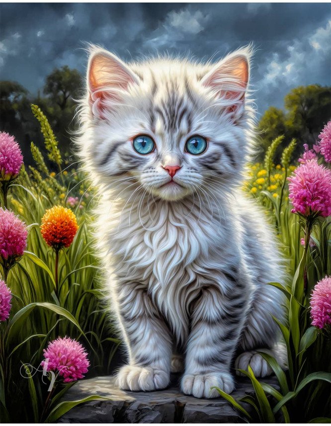 Angora Cat Portrait Paintings Angora Cat Portrait Paintings
