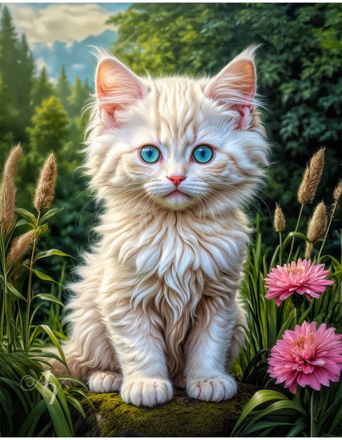 Angora Cat Portrait Paintings Angora Cat Portrait Paintings