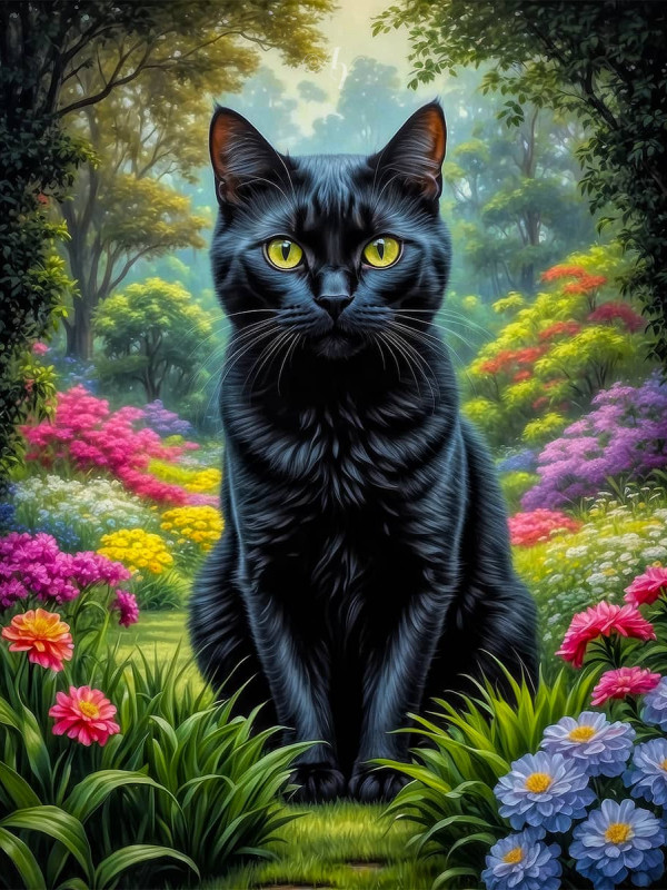 Black Cat Portrait Paintings