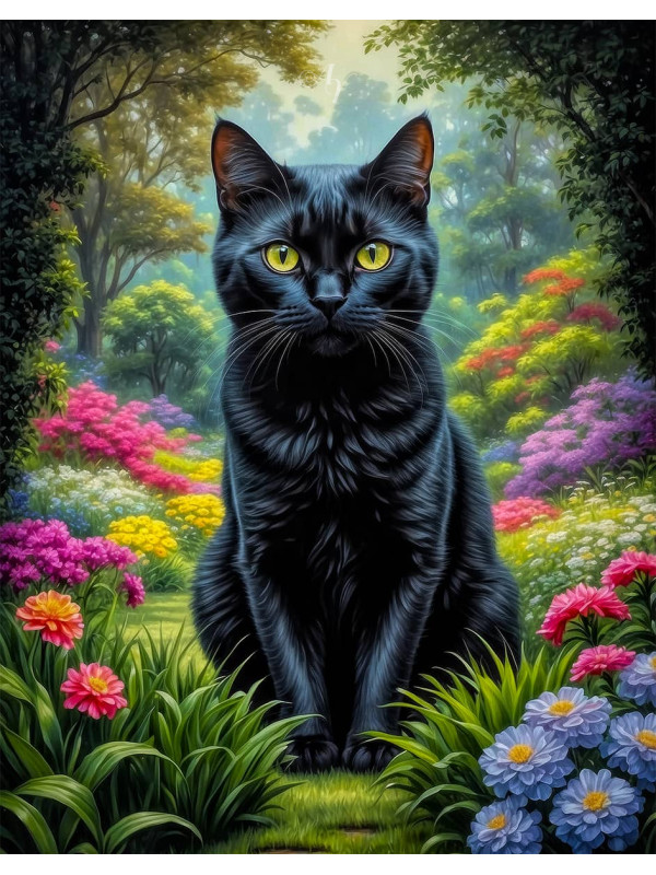 Black Cat and Kitten Portrait Paintings