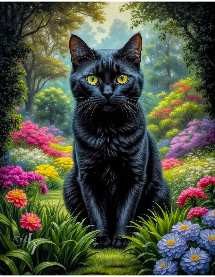 Black Cat Portrait Paintings