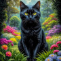 Black Cat Portrait Paintings
