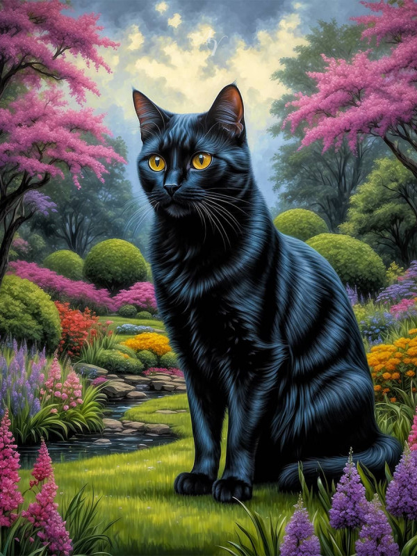 Black Cat Portrait Paintings