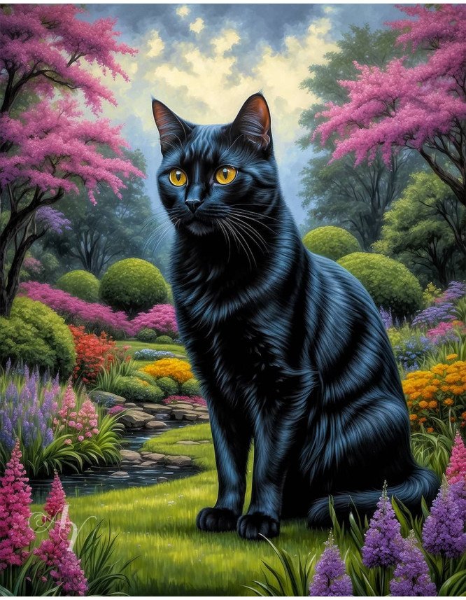 Black Cat Portrait Paintings Black Cat Portrait Paintings