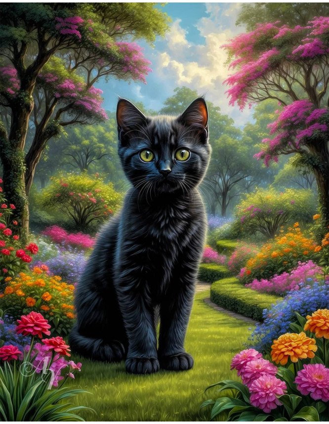 Black Cat Portrait Paintings Black Cat Portrait Paintings
