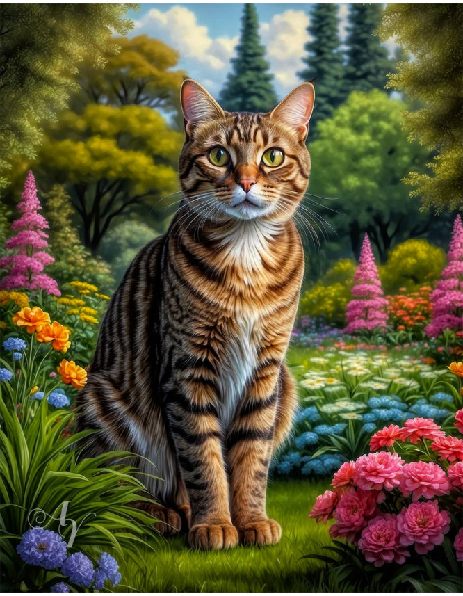 Brown Tabby Cat Portrait Paintings Brown Tabby Cat Portrait Paintings