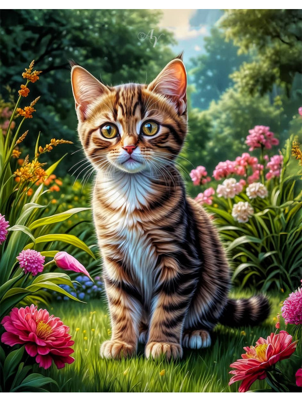 Brown Tabby Cat - Kitten Portrait Paintings