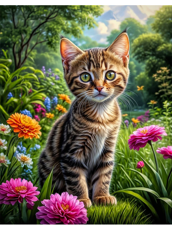 Brown Tabby Cat - Kitten Portrait Paintings