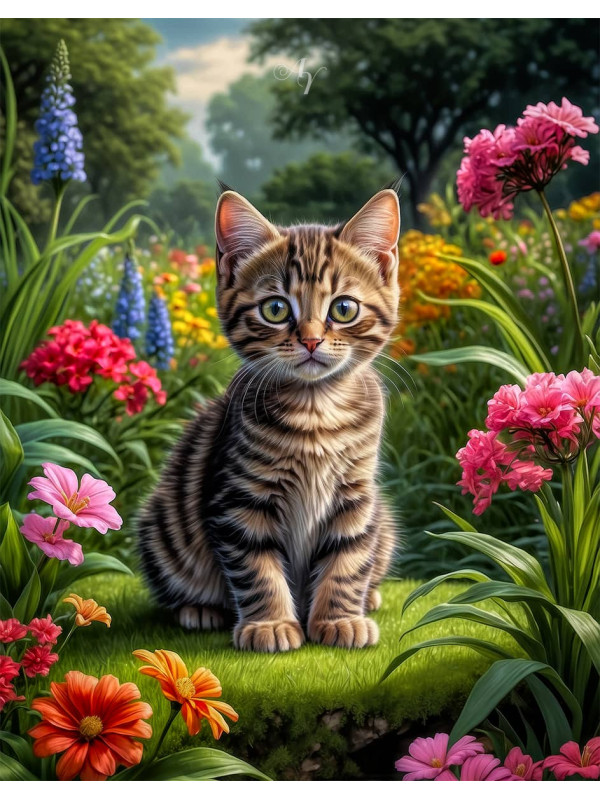 Brown Tabby Cat - Kitten Portrait Paintings