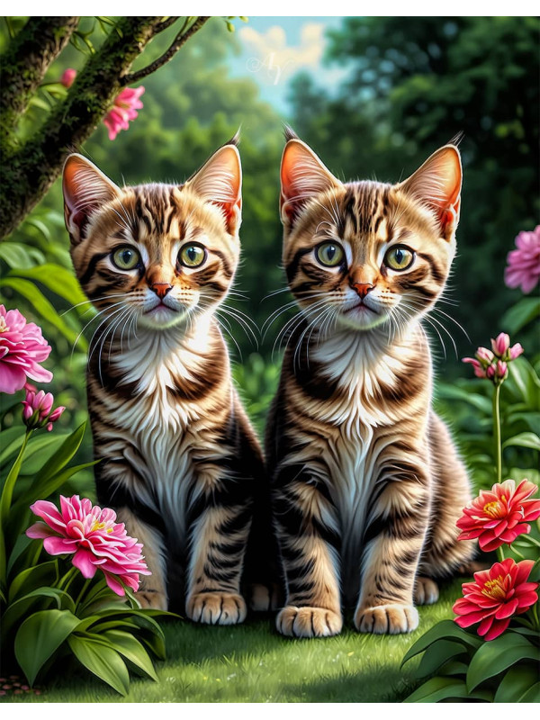 Brown Tabby Cat - Kitten Portrait Paintings