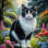 Black - White Cat Portrait Paintings