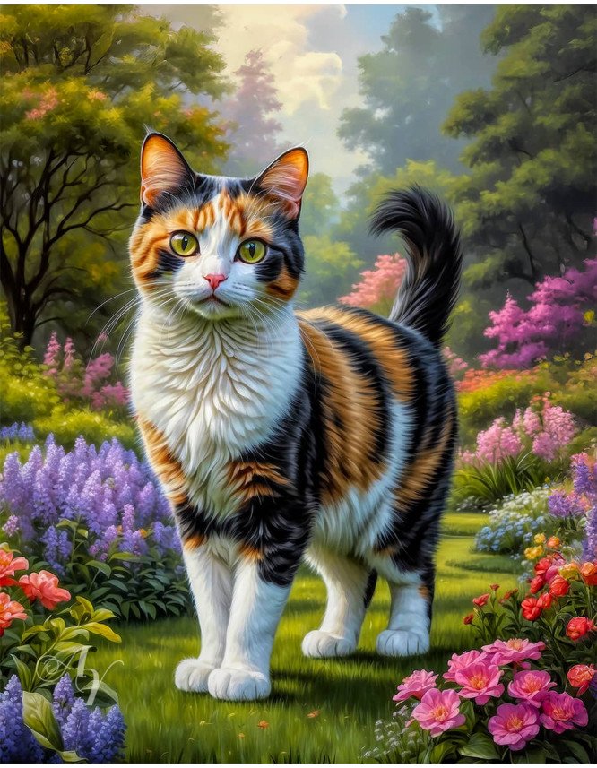 Calico Cat Portrait Paintings Calico Cat Portrait Paintings