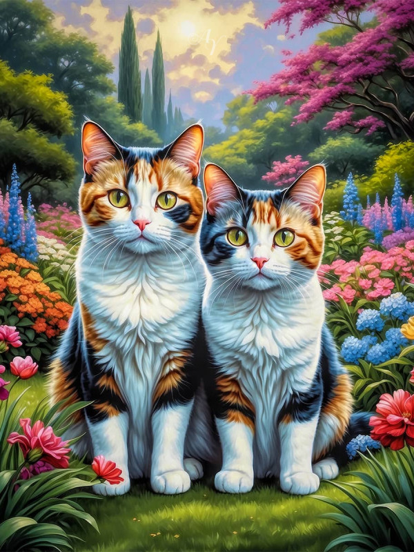Calico Cat Portrait Paintings