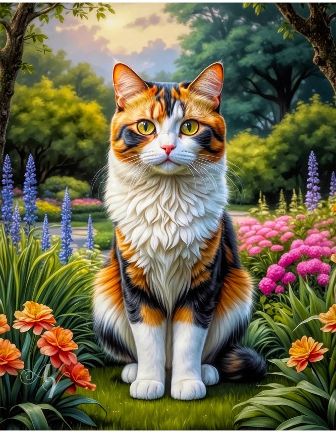 Calico Cat Portrait Paintings Calico Cat Portrait Paintings