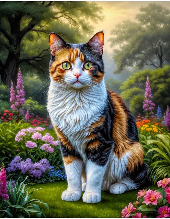 Calico Cat Portrait Paintings Calico Cat Portrait Paintings