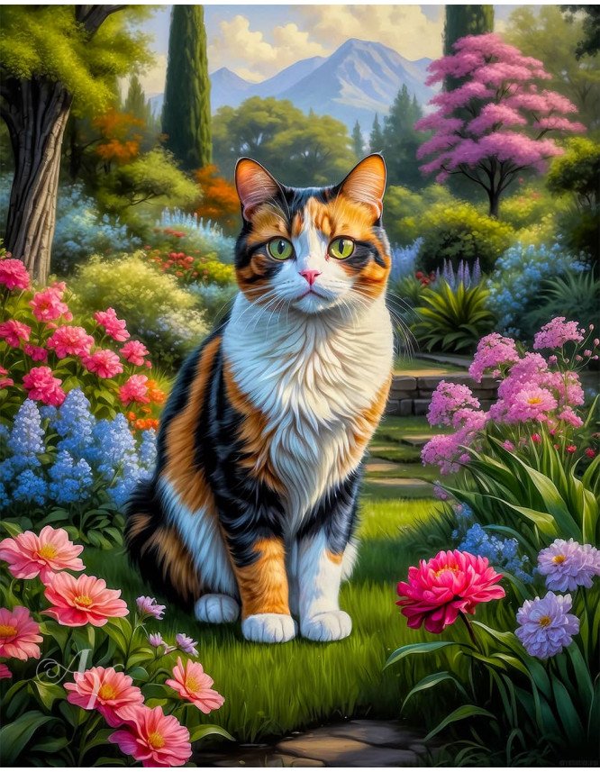 Calico Cat Portrait Paintings Calico Cat Portrait Paintings