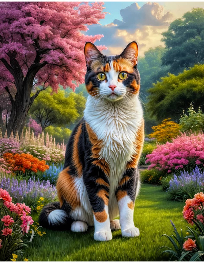 Calico Cat Portrait Paintings