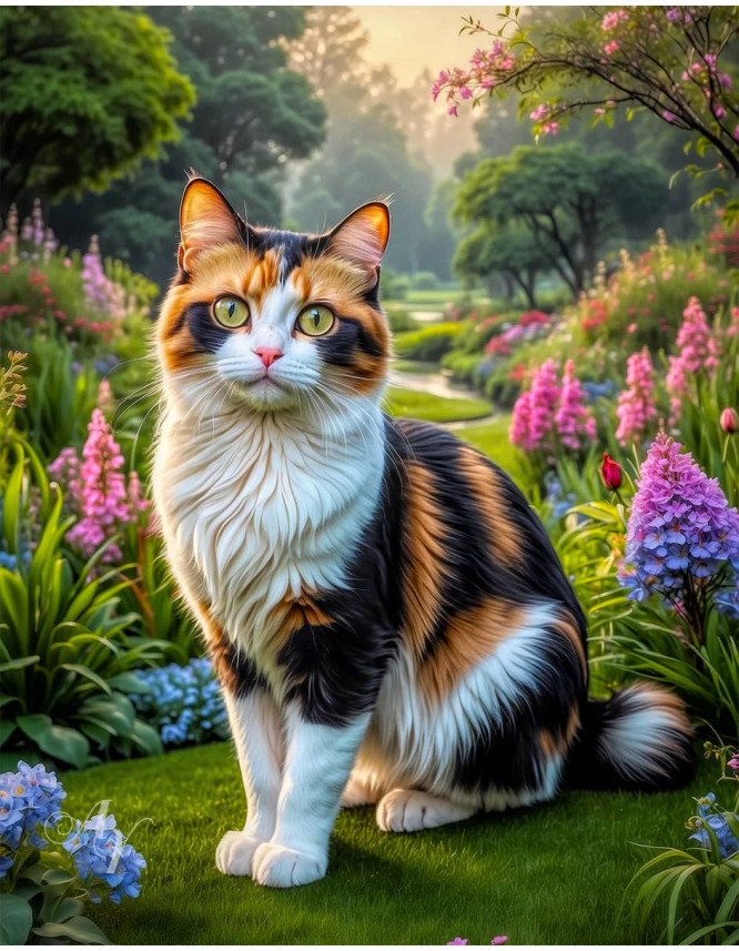 Calico Cat Portrait Paintings