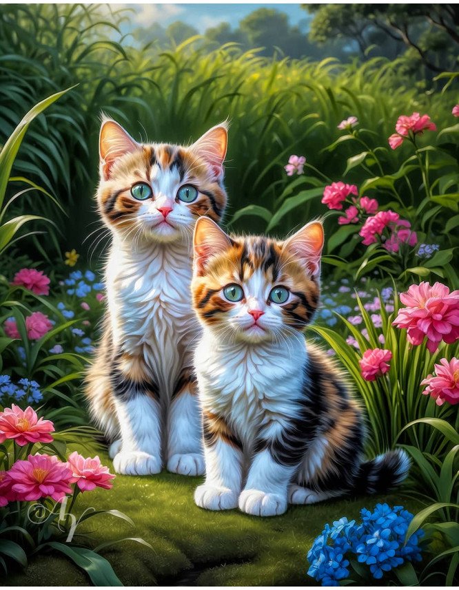 Calico Cat Portrait Paintings Calico Cat Portrait Paintings