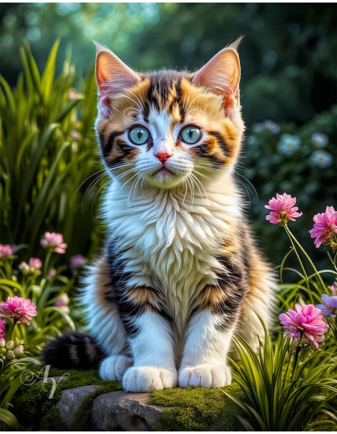 Calico Cat Portrait Paintings Calico Cat Portrait Paintings