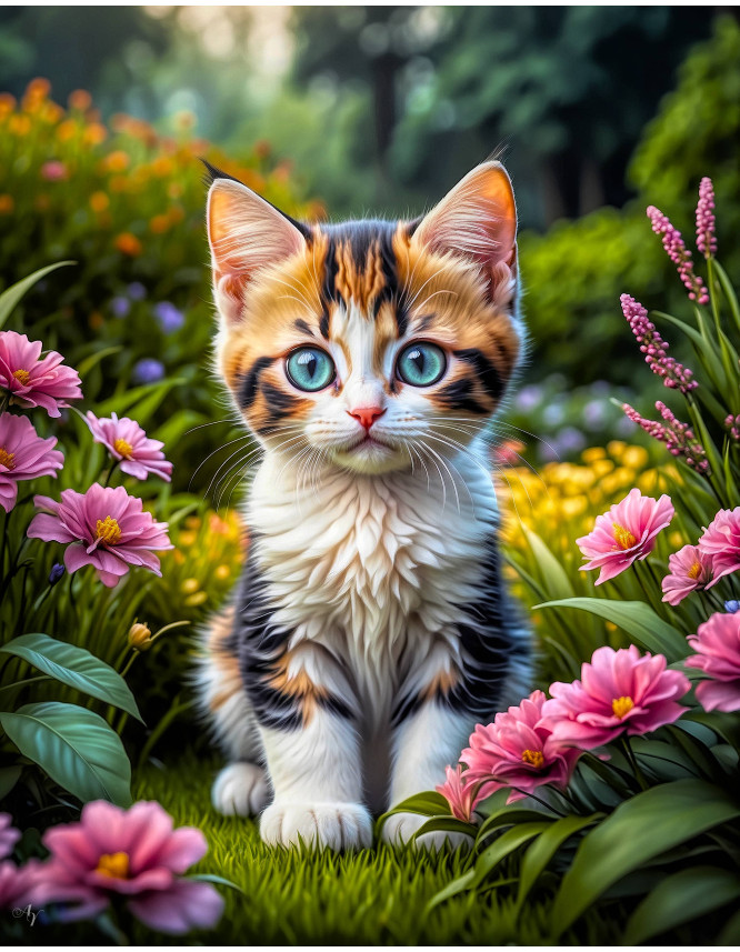 Calico Cat Portrait Paintings Calico Cat Portrait Paintings