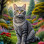 Grey Tabby Cat Portrait Paintings