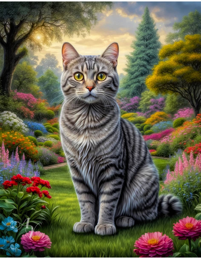 Grey Tabby Cat Portrait Paintings Grey Tabby Cat Portrait Paintings