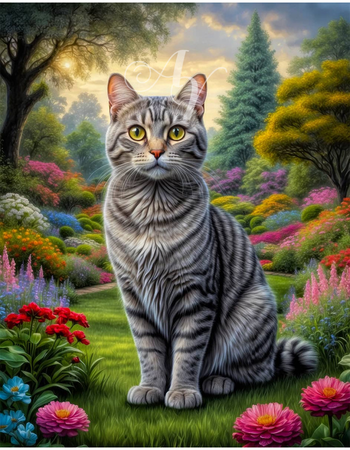 Grey Tabby Cat Portrait Paintings Grey Tabby Cat Portrait Paintings