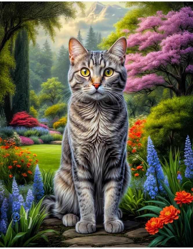 Grey Tabby Cat Portrait Paintings Grey Tabby Cat Portrait Paintings