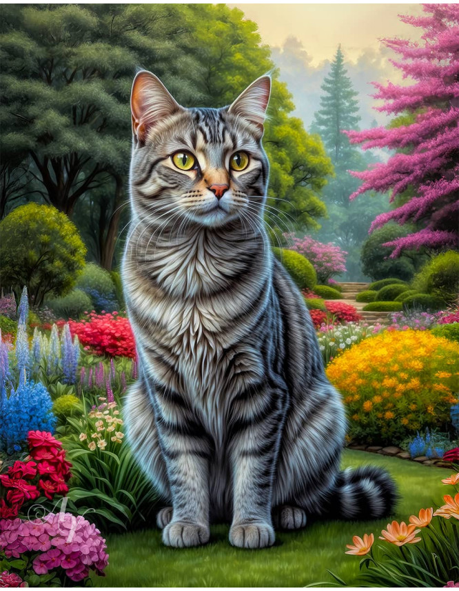 Grey Tabby Cat Portrait Paintings Grey Tabby Cat Portrait Paintings