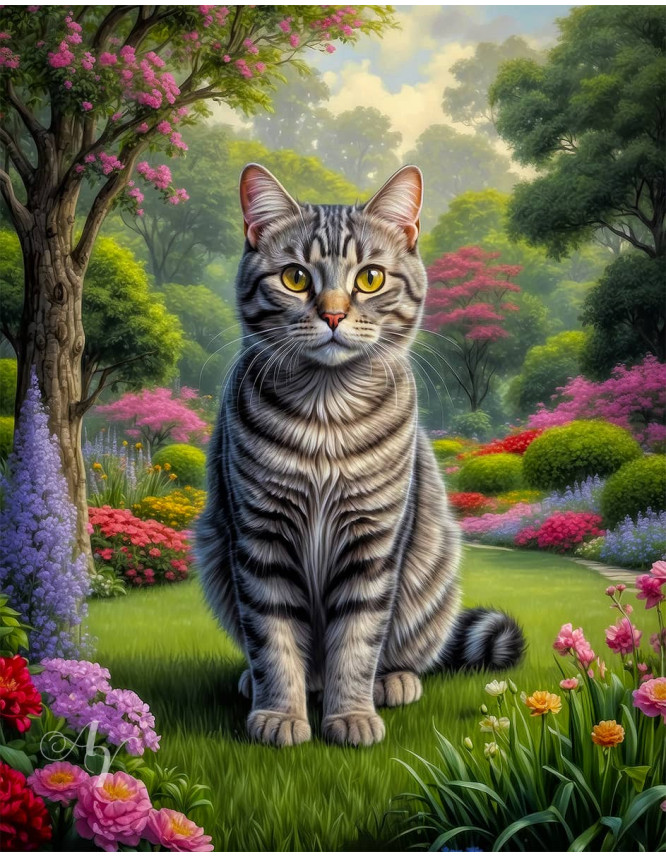 Grey Tabby Cat Portrait Paintings Grey Tabby Cat Portrait Paintings