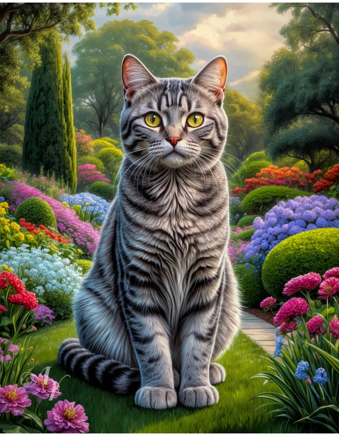 Grey Tabby Cat Portrait Paintings Grey Tabby Cat Portrait Paintings