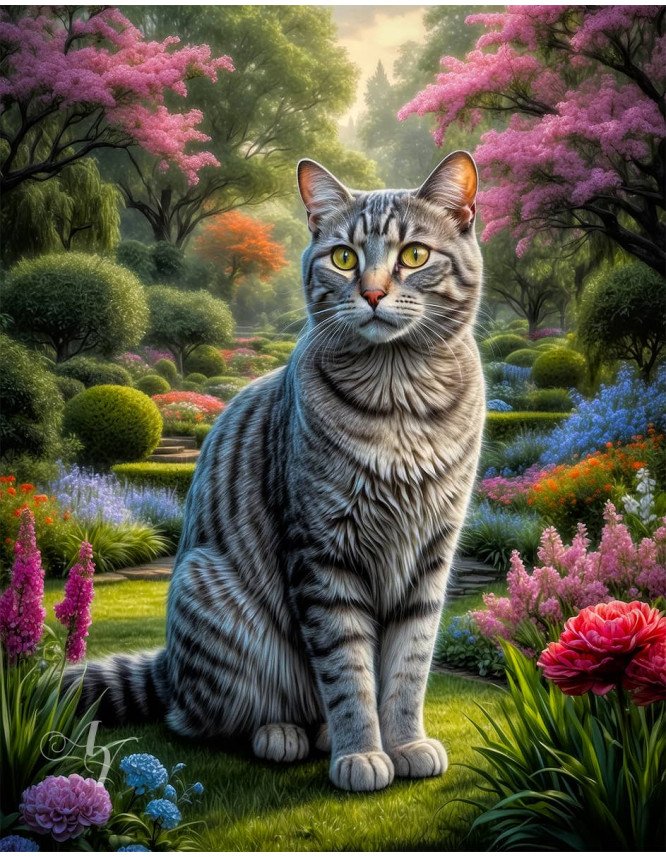 Grey Tabby Cat Portrait Paintings Grey Tabby Cat Portrait Paintings