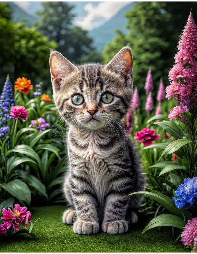 Grey Tabby Cat Portrait Paintings Grey Tabby Cat Portrait Paintings