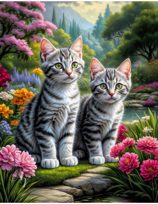 Grey Tabby Cat Portrait Paintings Grey Tabby Cat Portrait Paintings