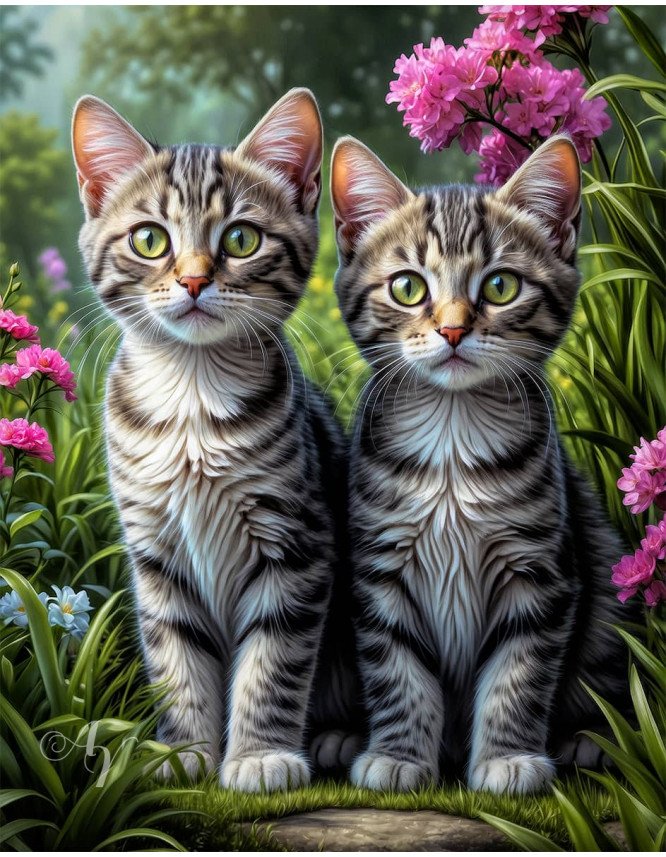 Grey Tabby Cat Portrait Paintings Grey Tabby Cat Portrait Paintings