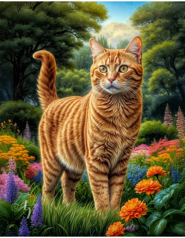 Orange Tabby Cat Portrait Paintings