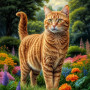 Orange Tabby Cat Portrait Paintings